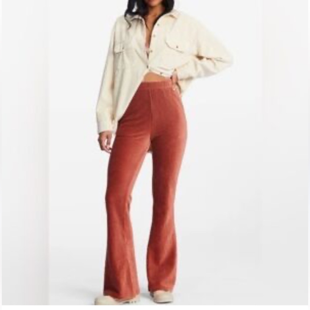 Billabong corduroy burnt orange boho flare pants Small